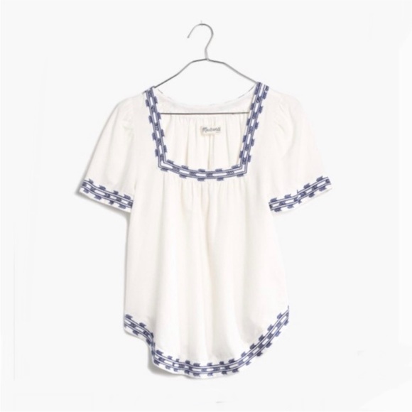 Madewell Arrow Stitch Peasant Top Size XS - Picture 3 of 10